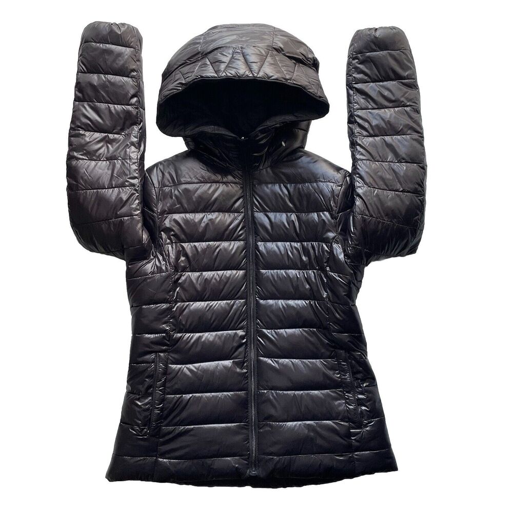 Zara Black Quilted Hooded Puffer Jacket